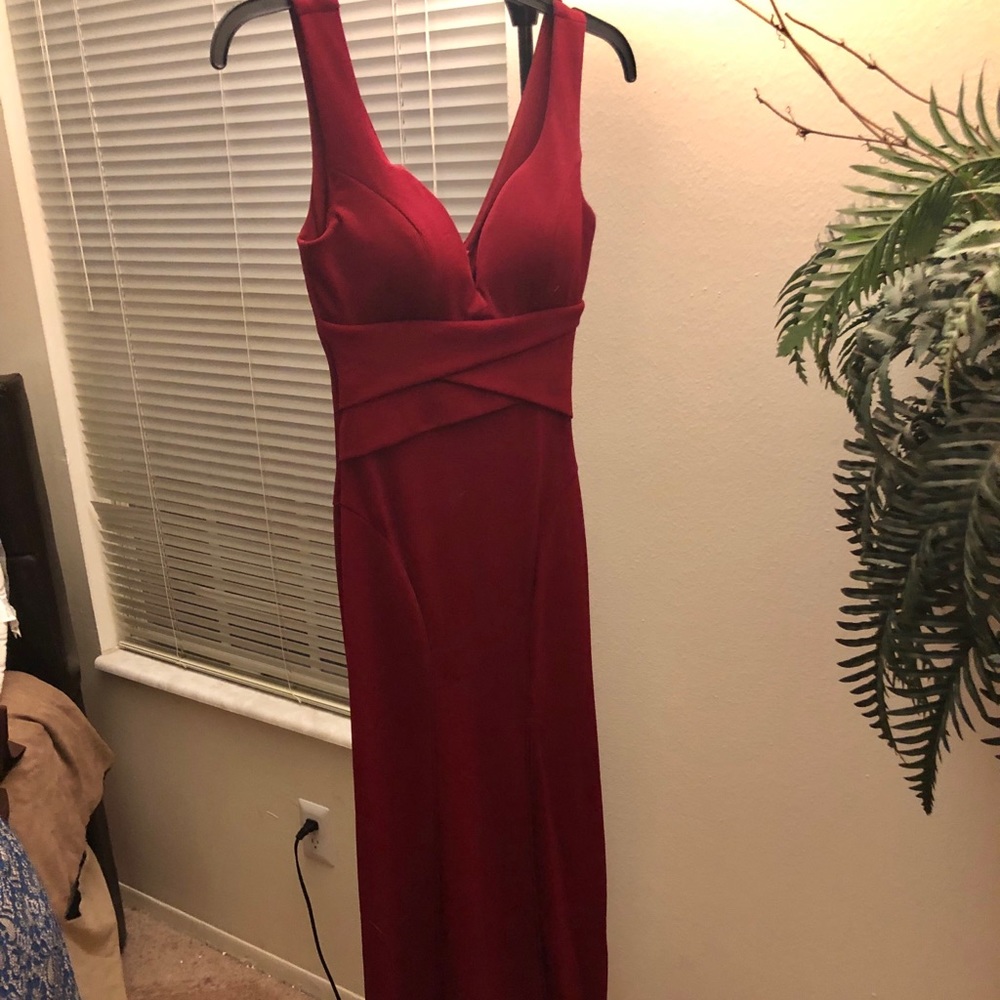 Red long formal dress